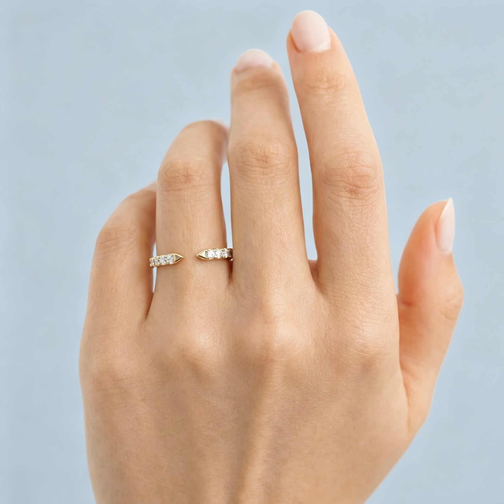 LUCERARO Wedding | Tapered Cuff Diamond Ring - WR00784