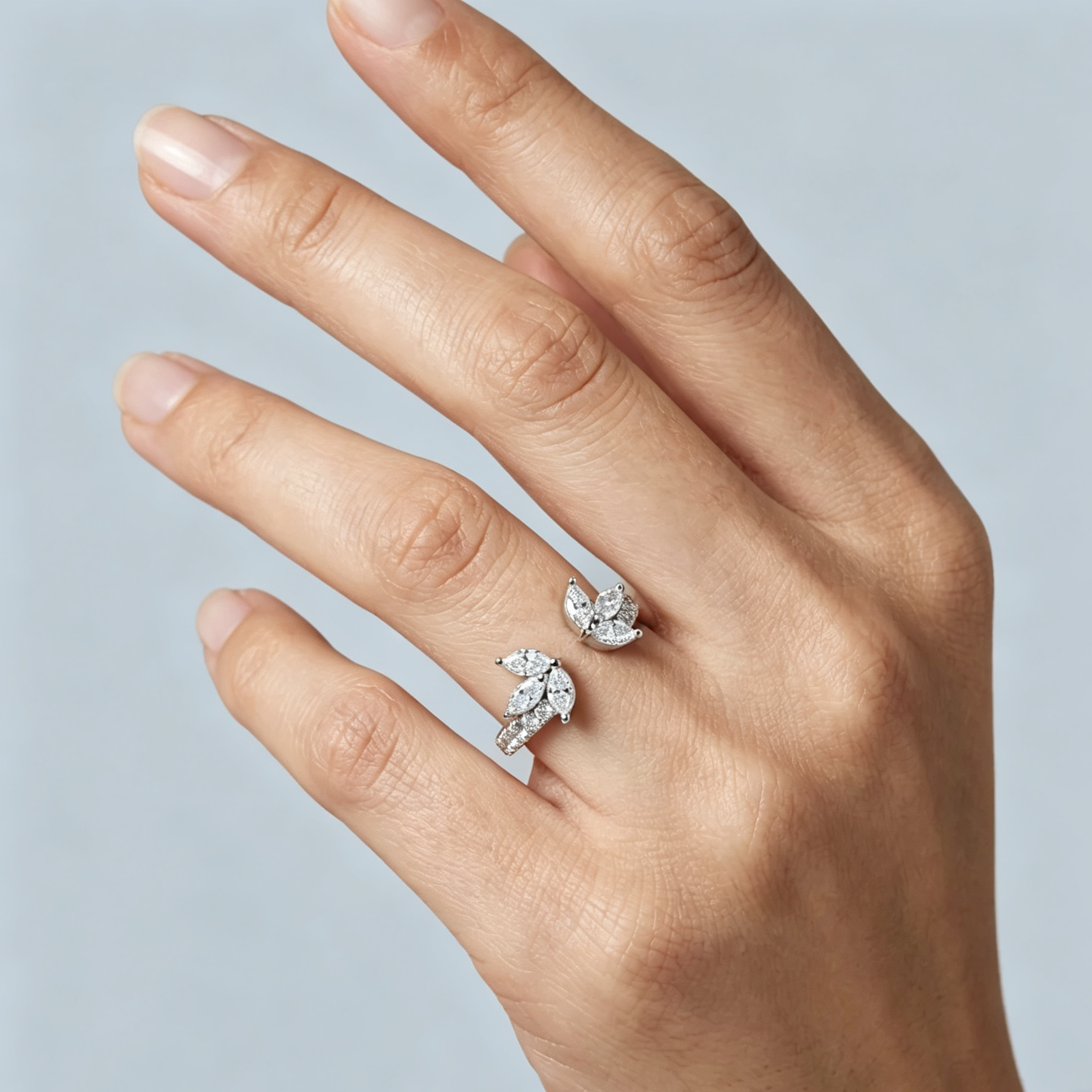 LUCERARO Wedding | Marquise Cluster Open Diamond Ring - WR01060