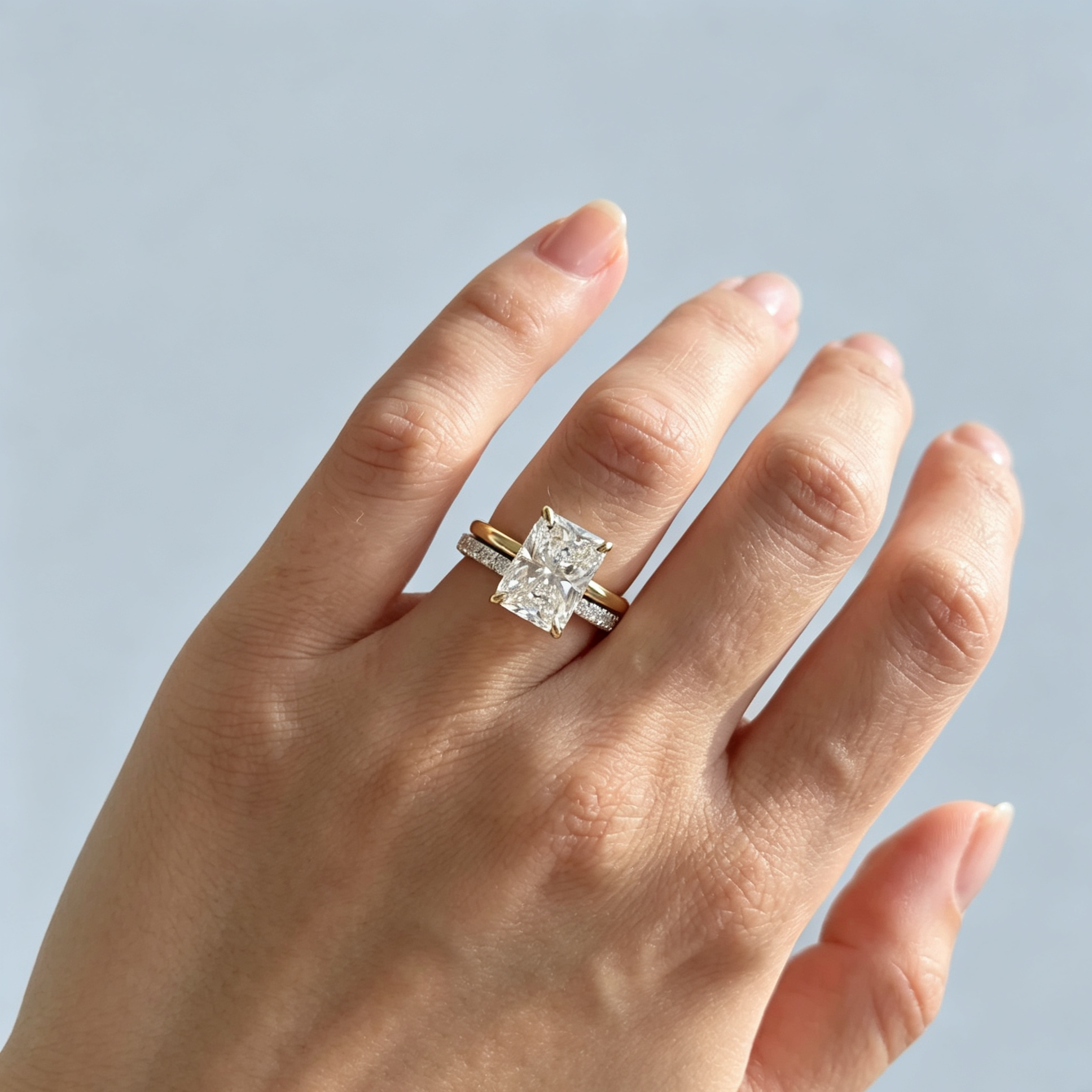 LUCERARO Stacking | Radiant & Cuff Diamond Ring - SR02200