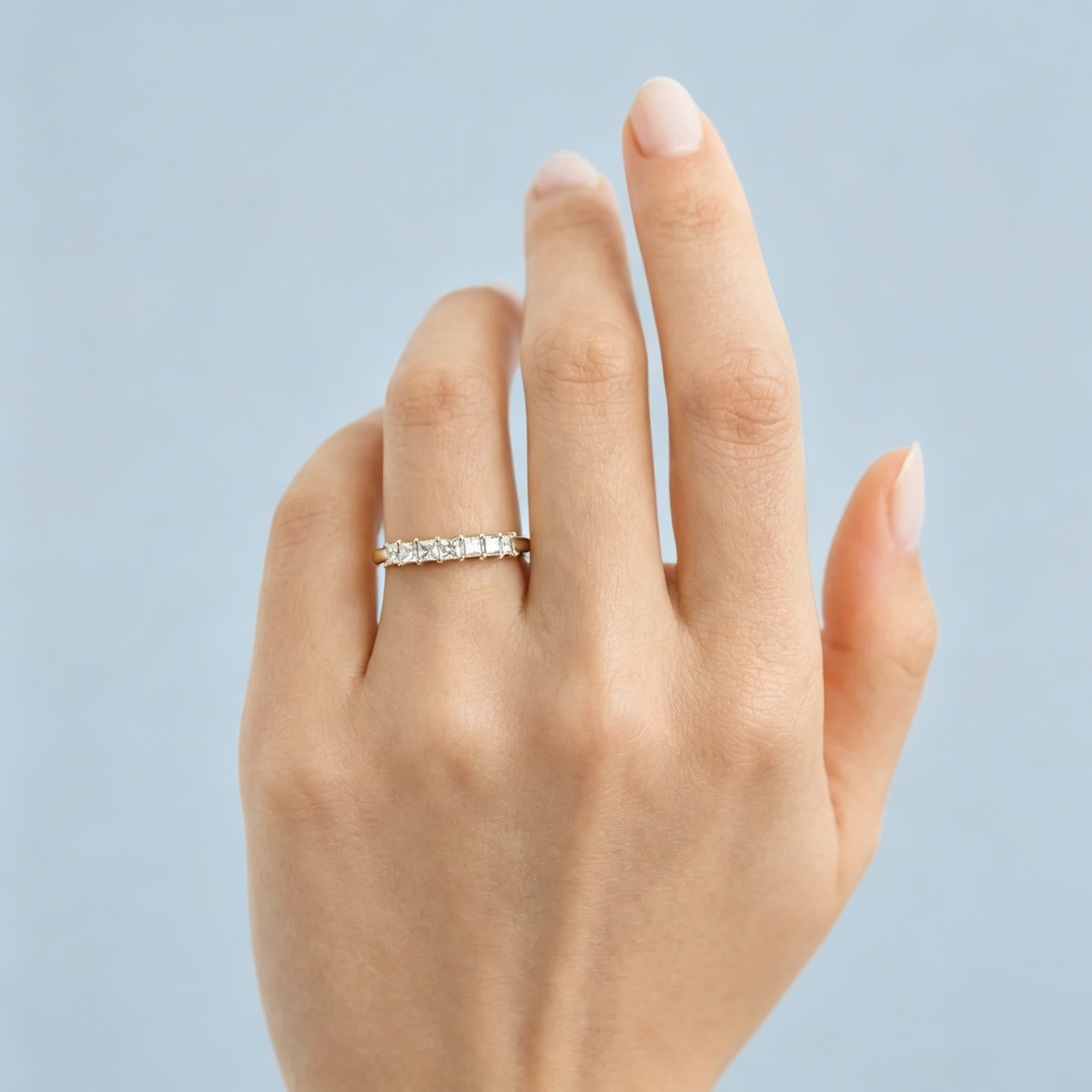 LUCERARO Wedding | Princess Cut Diamond Eternity Band - WR01256