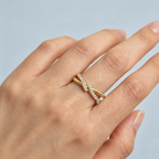 LUCERARO Wedding | Round Lab-Grown Diamond Twist Stacking Ring 2/5 ct. tw.