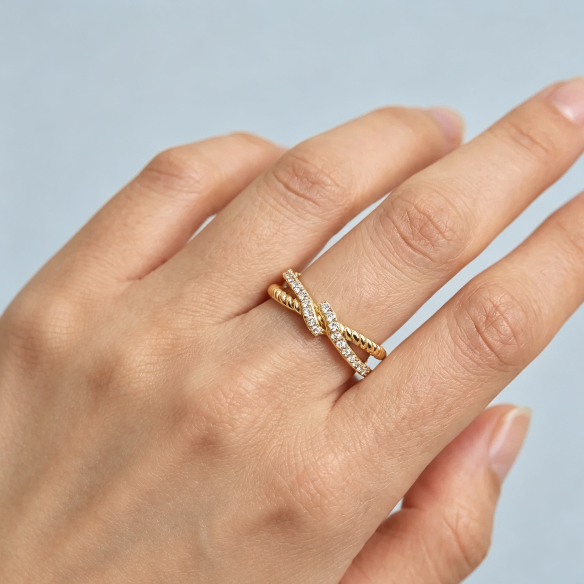 LUCERARO Wedding | Two-Path Diamond Ring - WR01550