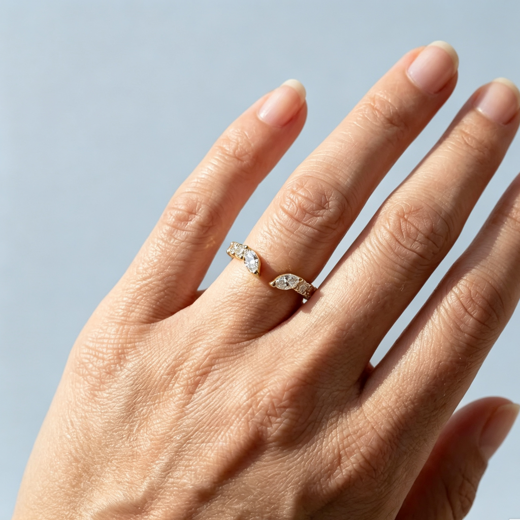 LUCERARO Wedding | Pear Open Diamond Ring - WR00768