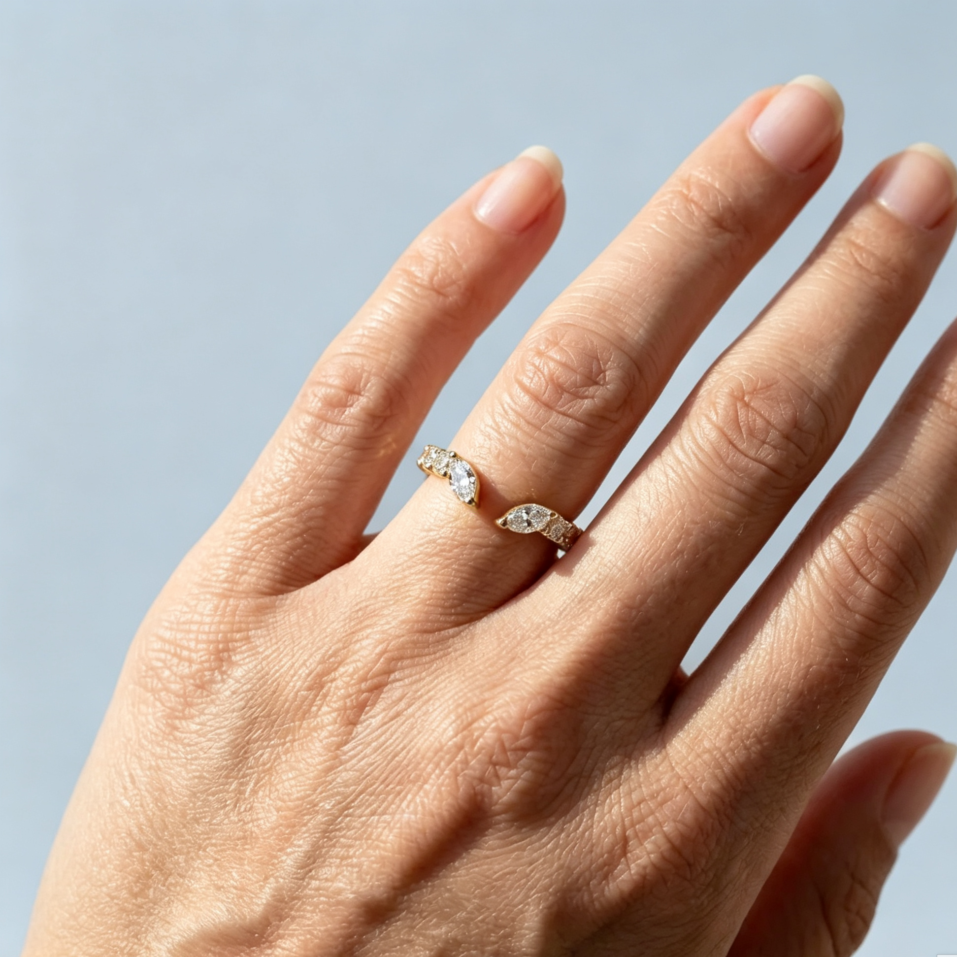 LUCERARO Wedding | Pear Open Diamond Ring - WR00768