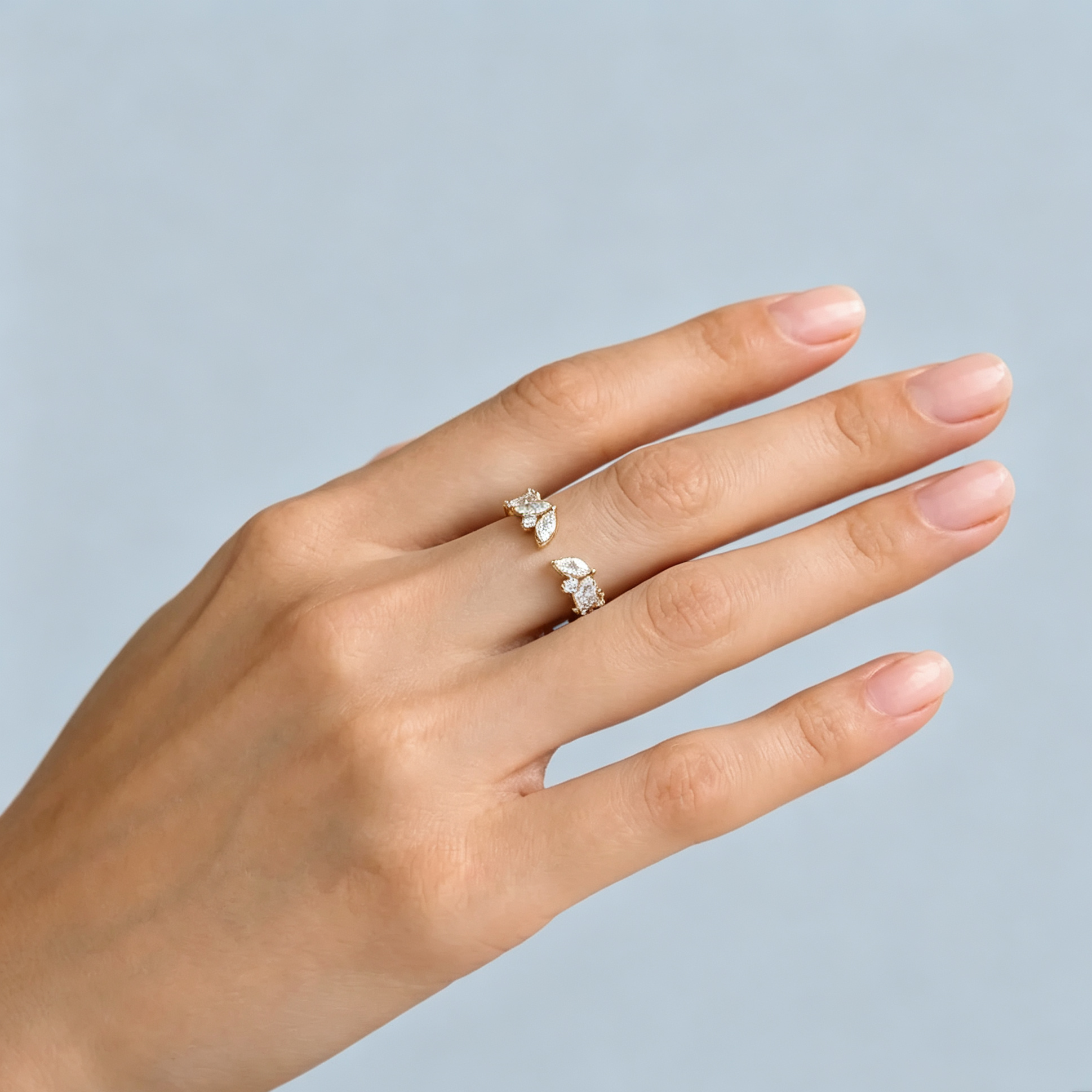 LUCERARO Wedding | Pear Open Diamond Ring - WR00760