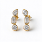 LUCERARO Earrings | Triple-Shape Lab-Grown Diamond Bezel Earrings 7/8 ct. tw. (pair)