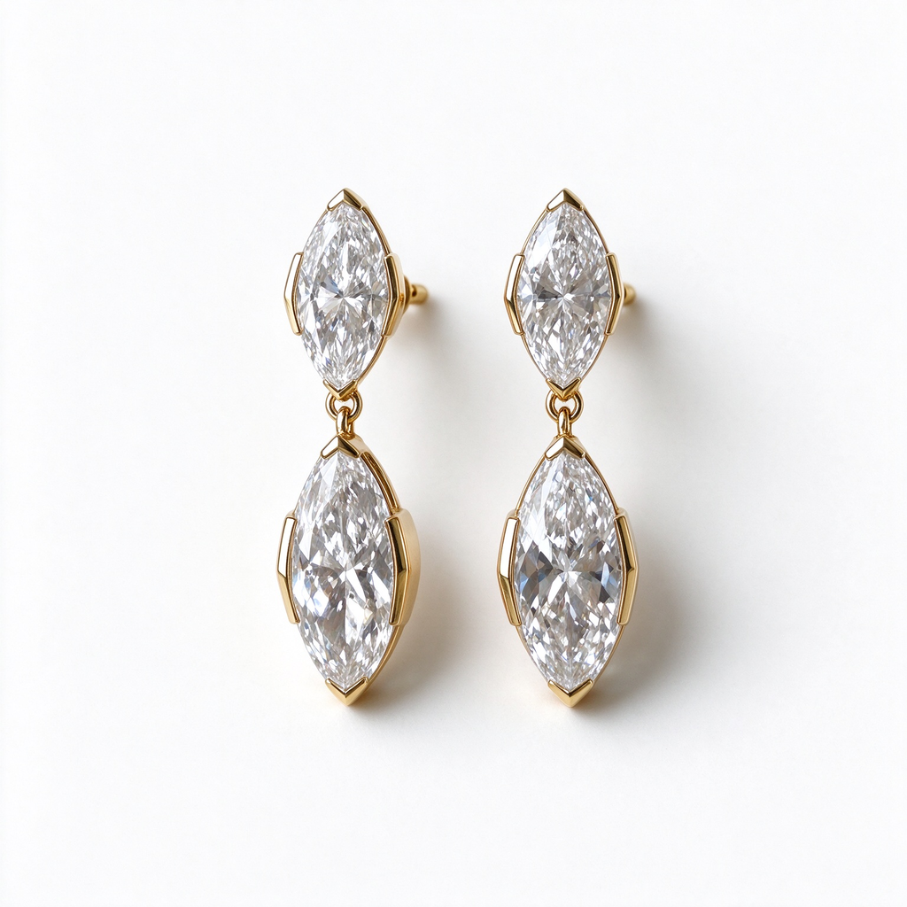 LUCERARO Earrings | Double Marquise Lab-Grown Diamond Drop Earrings 1 7/8 ct. tw. (pair)