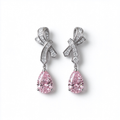 LUCERARO Earrings | Fancy Pink Pear & Diamond Ribbon Drop Earrings 1 5/8 ct. tw. (pair)