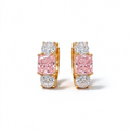 LUCERARO Earrings | Fancy Pink Cushion & Round Lab-Grown Diamond Huggie Earrings 1 7/8 ct. tw. (pair)