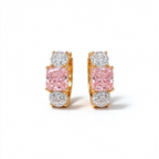 LUCERARO Earrings | Fancy Pink Cushion & Round Lab-Grown Diamond Huggie Earrings 1 7/8 ct. tw. (pair)