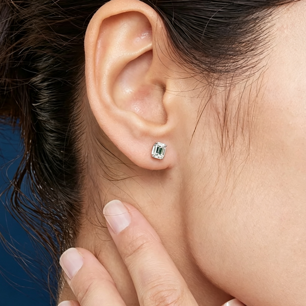 LUCERARO Earrings | Emerald Stud Earrings - JE01925